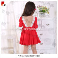 Red cute lace party dress, red Christmas